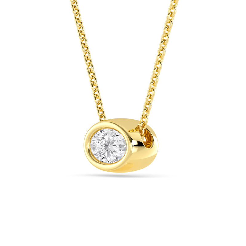 Petite Bezel Pendant — 14K Yellow Gold / Oval / 1/2ctw