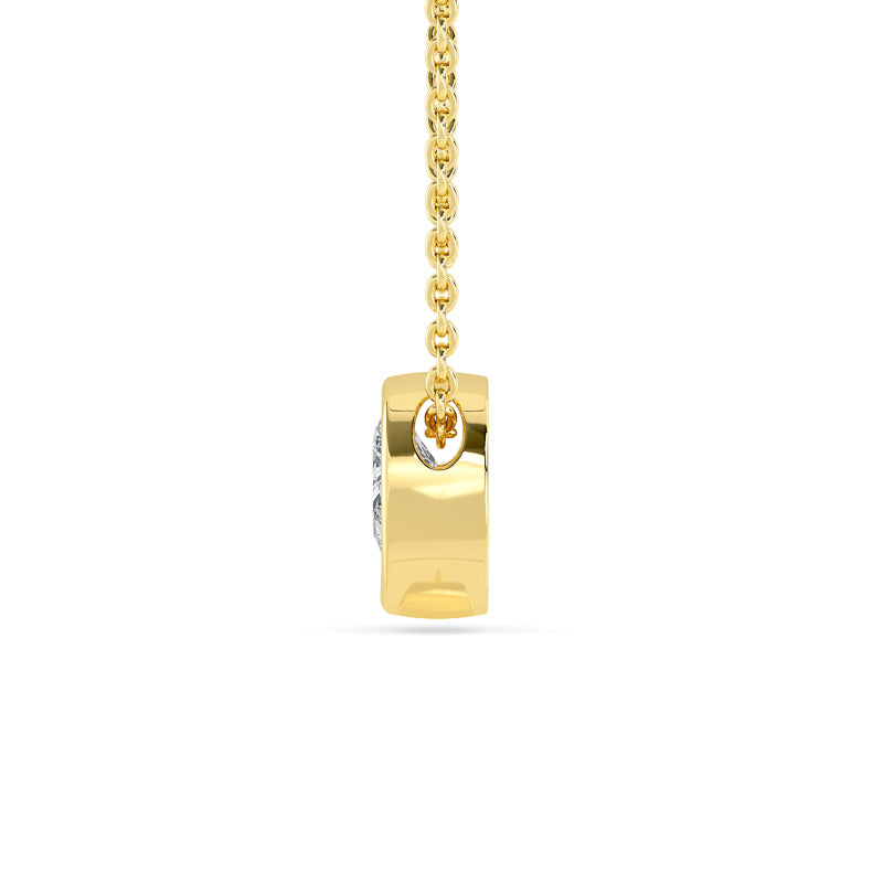Petite Bezel Pendant — 14K Yellow Gold / Pear / 1/4ctw