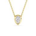Petite Bezel Pendant — 14K Yellow Gold / Pear / 1/2ctw