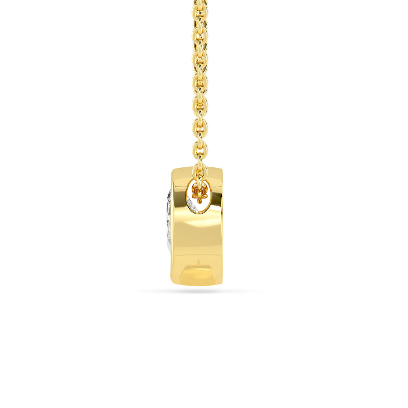 Petite Bezel Pendant — 14K Yellow Gold / Pear / 1/2ctw