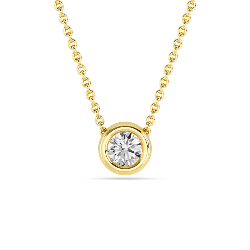 Petite Bezel Pendant — 14K Yellow Gold / Round / 1/4ctw