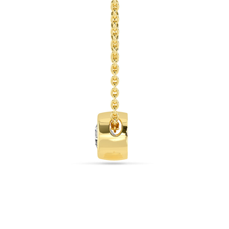 Petite Bezel Pendant — 14K Yellow Gold / Round / 1/4ctw