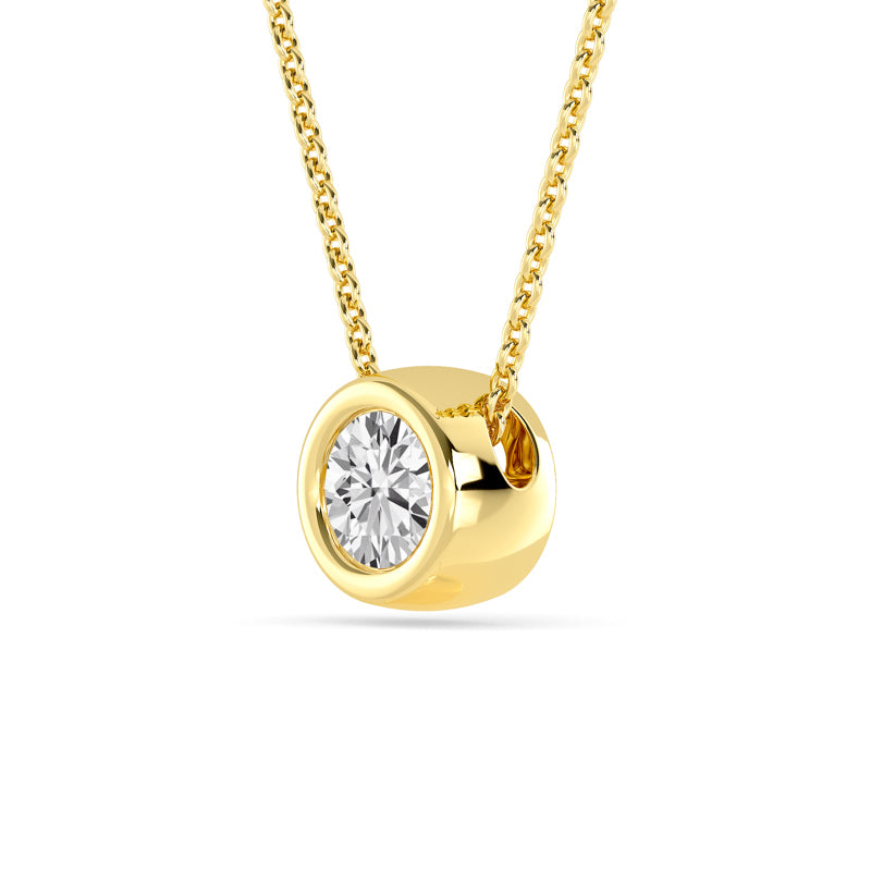 Petite Bezel Pendant — 14K Yellow Gold / Round / 1/2ctw