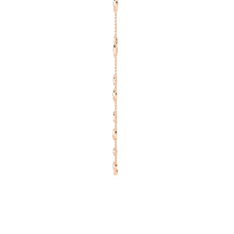 Rose Gold Mixed Diamond Station Necklace (2ctw)