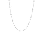White Gold Mixed Diamond Station Necklace (2ctw)