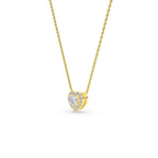 14K Yellow Gold 1/2ctw Lab Grown Diamond Halo Heart Pendant