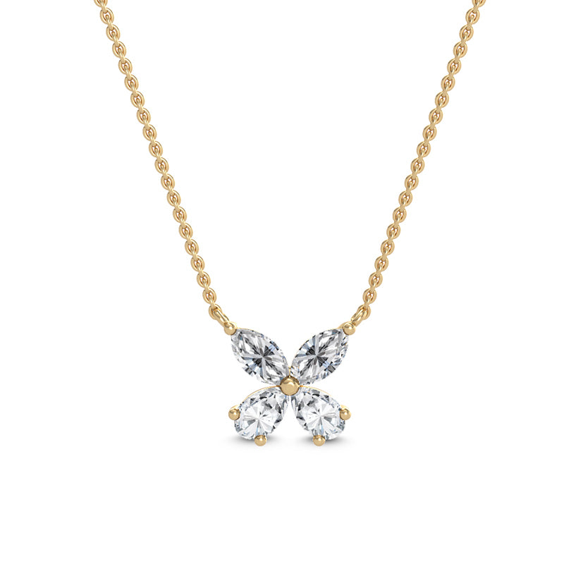 Yellow Gold Pristine Butterfly Lab Grown Diamond Pendant (3/4ctw)