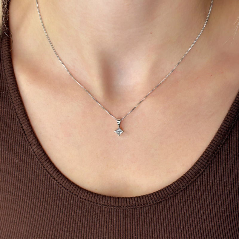 14K Yellow Gold 1/2ct Kite Set Princess Cut Lab Grown Diamond Pendant