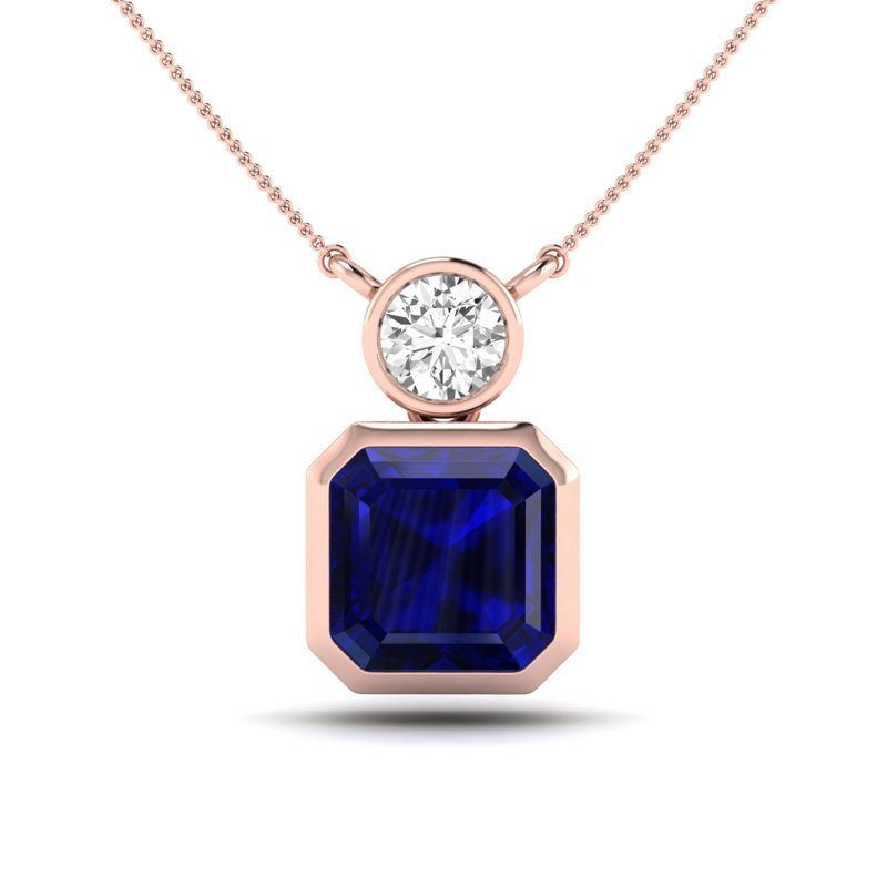 MET-WN-0071 | LGRFN0091 | 14K roséguld | Lab Skapade Sapphire | källvinkel 1