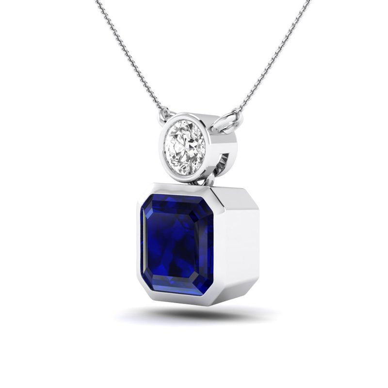 レイナ・アッシャー ラボ作成ジェムストーンおよびラボグロウン ダイヤモンド ペンダント — MET-WN-0071 — 商品画像
