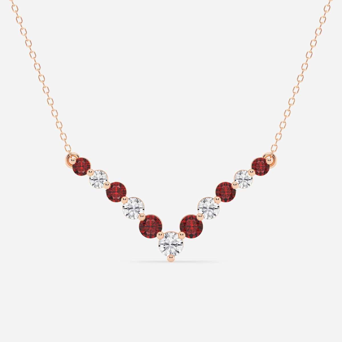 Rund diamant och ädelsten Chevron halsband | GBS049 | 39a42e8edff5