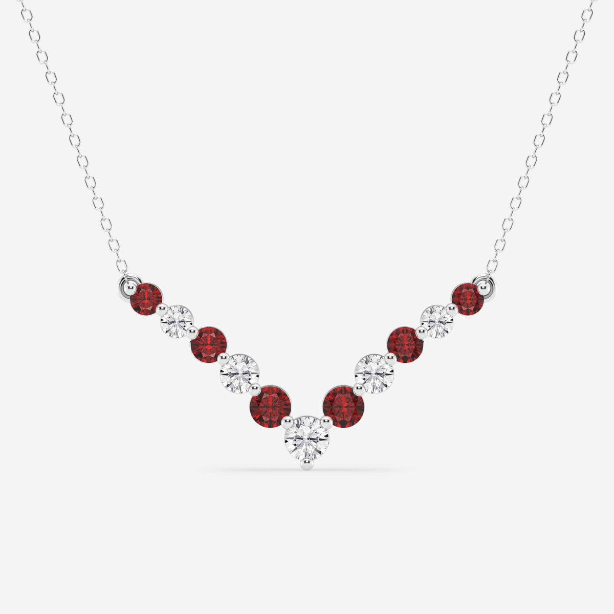 Rund diamant och ädelsten Chevron halsband | GBS049 | ad86057be9f5