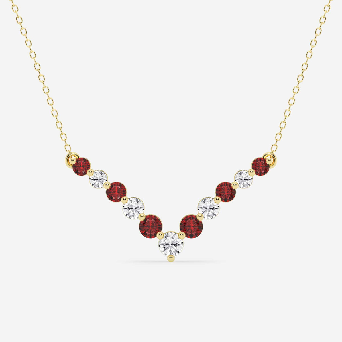 Rund diamant och ädelsten Chevron halsband | GBS049 | 3d2c962d943d