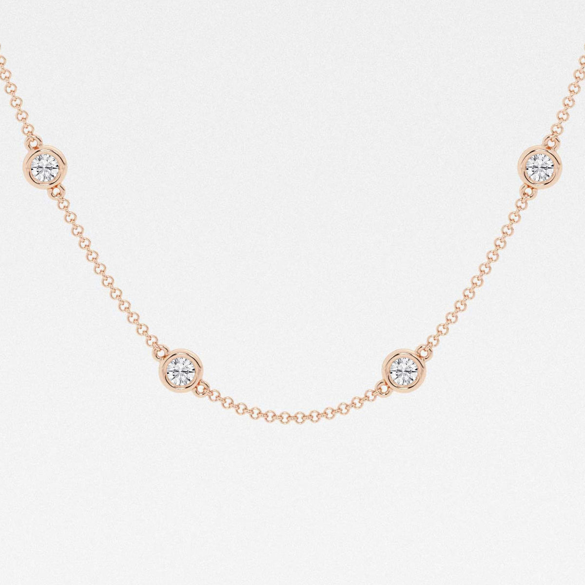 Round Diamond Station Necklace | GBS003 | image | b3430811d9bb