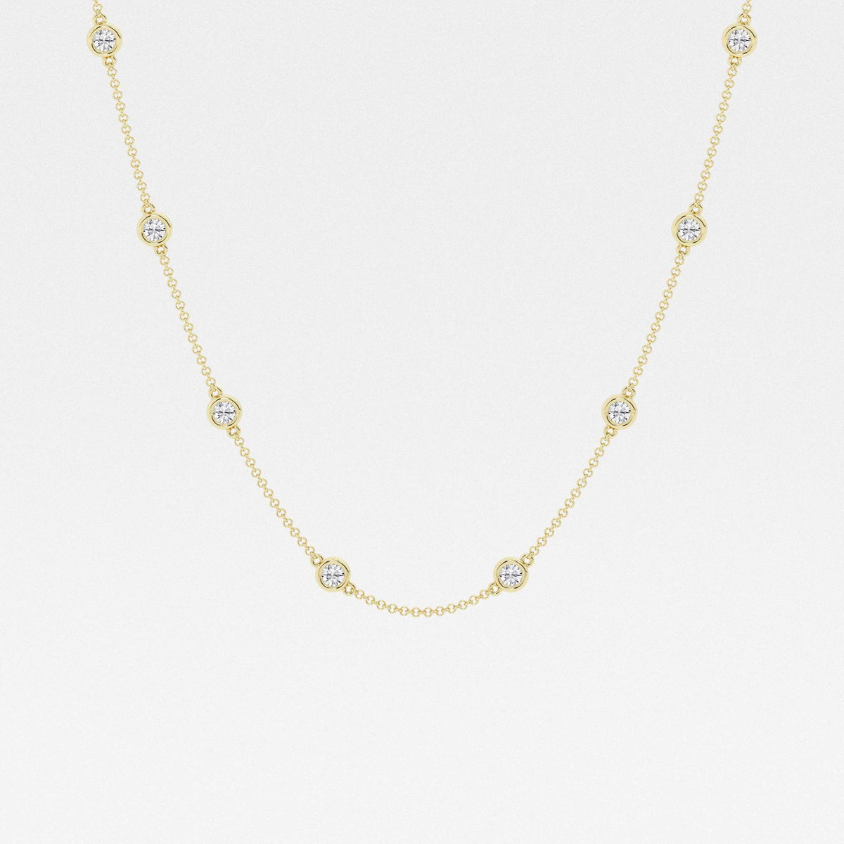 Round Diamond Station Necklace | GBS003 | image | 40127e5d544b