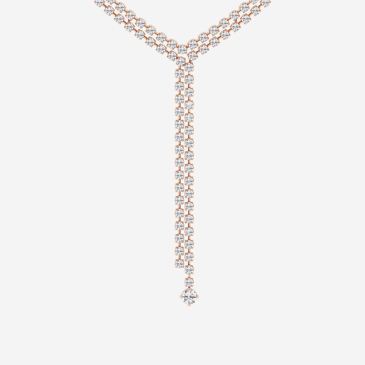 Collana lariat con doppia fila di diamanti rotondi | GBS047 | ab9d004afddf
