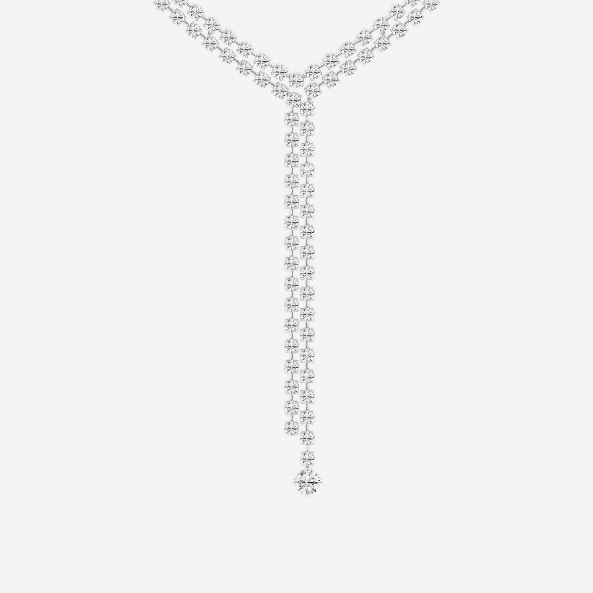Collana lariat con doppia fila di diamanti rotondi | GBS047 | 55aa1776e043