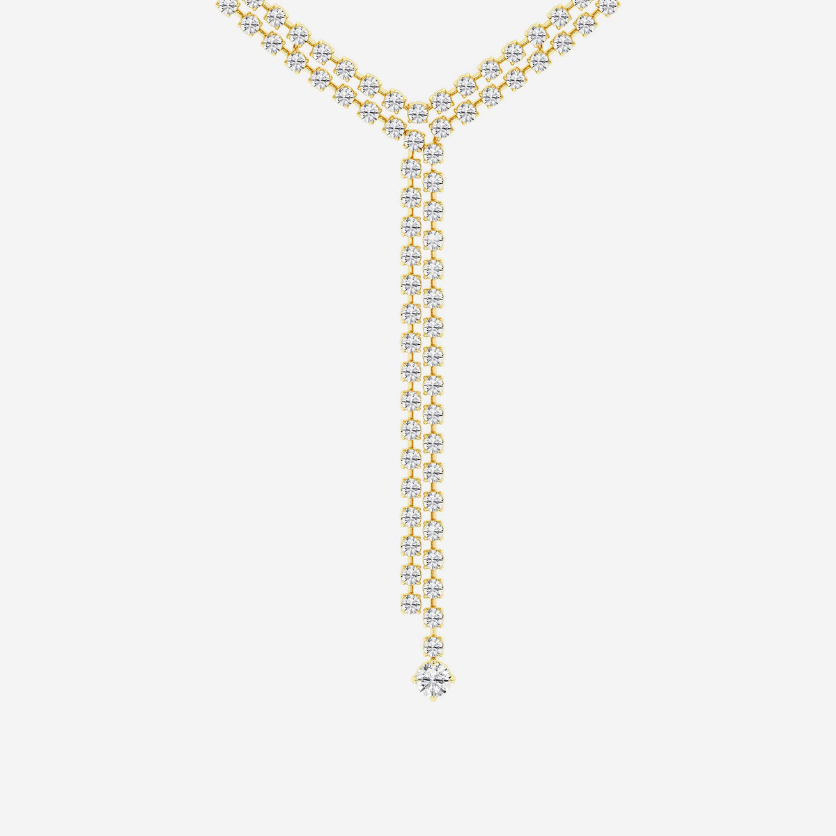 Collana lariat con doppia fila di diamanti rotondi | GBS047 | 6d4eab930ef6