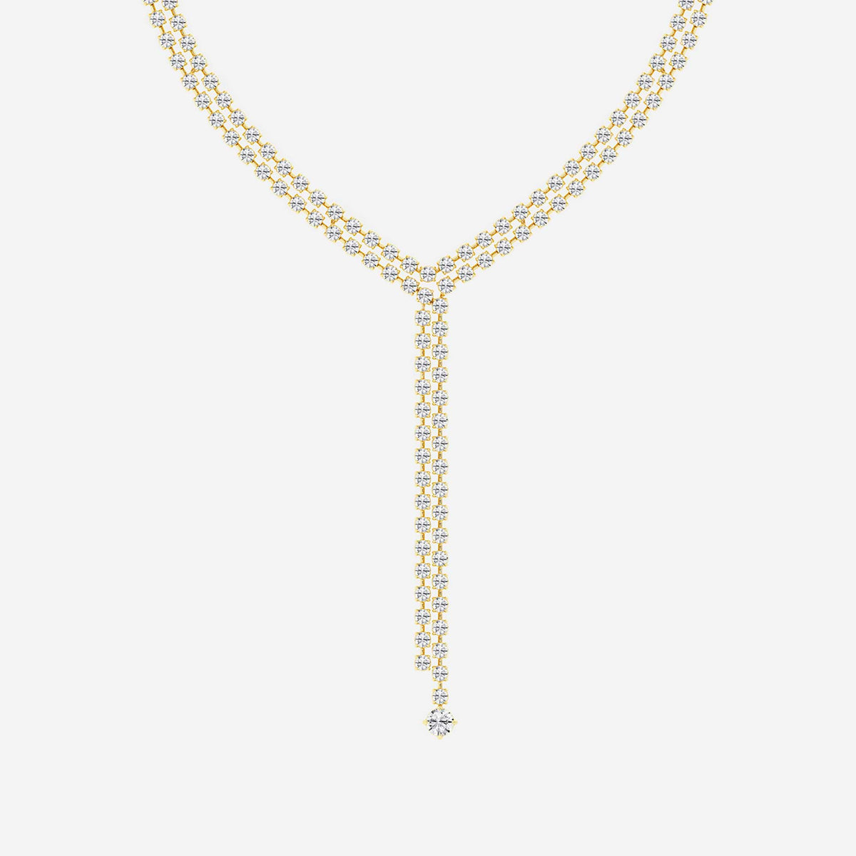Collana lariat con doppia fila di diamanti rotondi | GBS047 | 560040da63b2