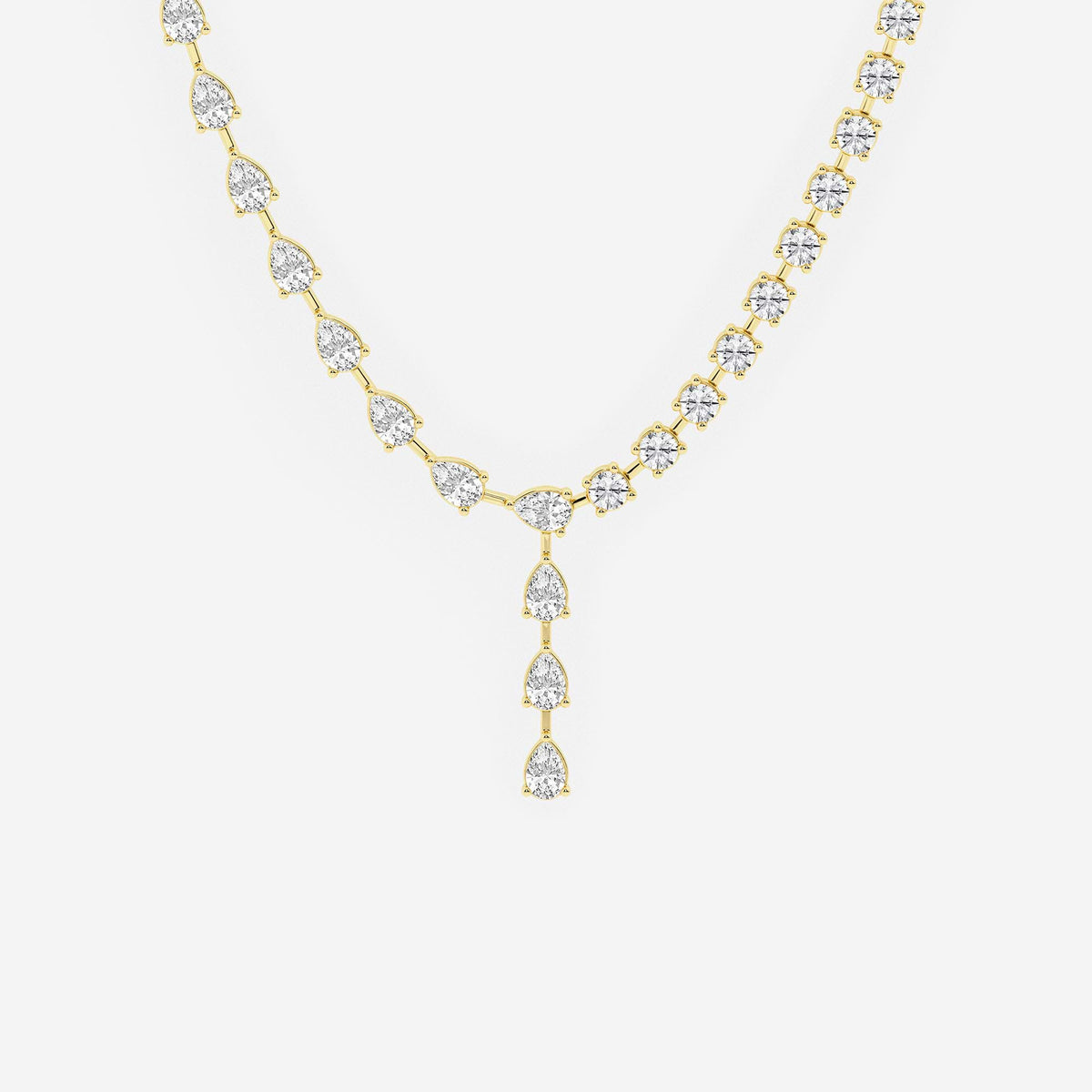 Collana lariat con diamanti e pera | GBS046 | 8db84995ac92