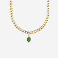 Ovale edelsteen Solitaire ketting | GBS014 | 2efb1cfbabc9