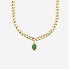 Ovale edelsteen Solitaire ketting | GBS014 | 2efb1cfbabc9