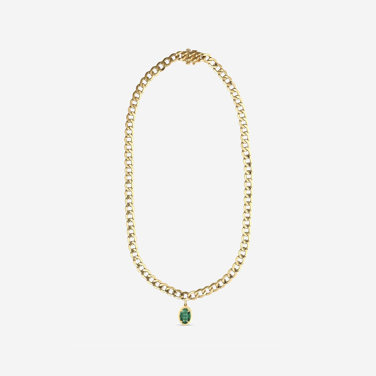 Ovalt ädelstenssolitairhalsband | GBS014 | a1513f0564ac
