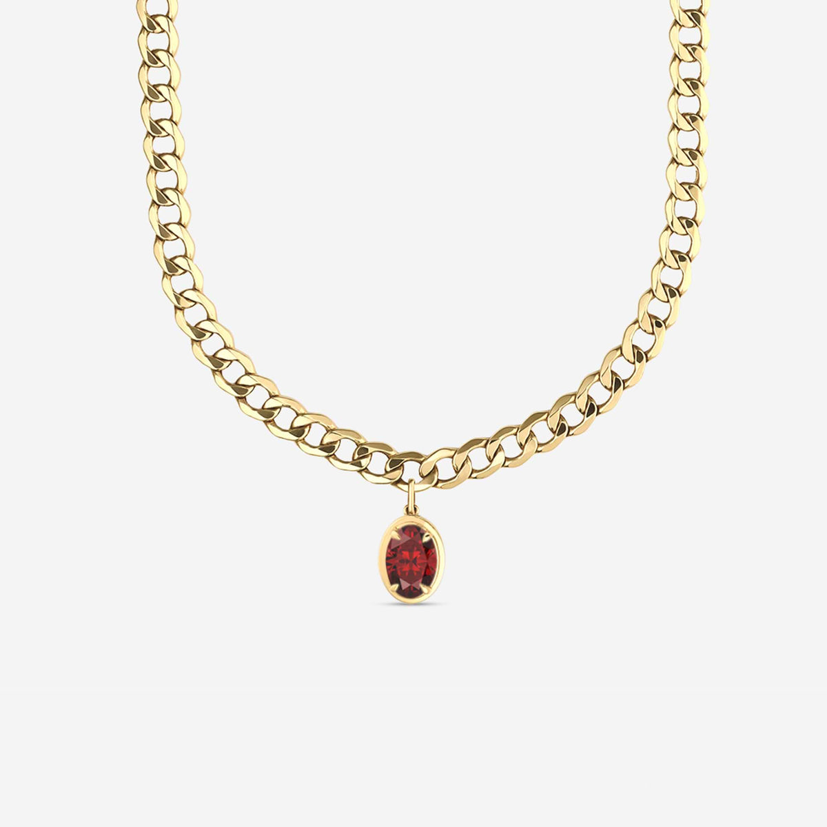 Ovalt ädelstenssolitairhalsband | GBS014 | 853381739ea5