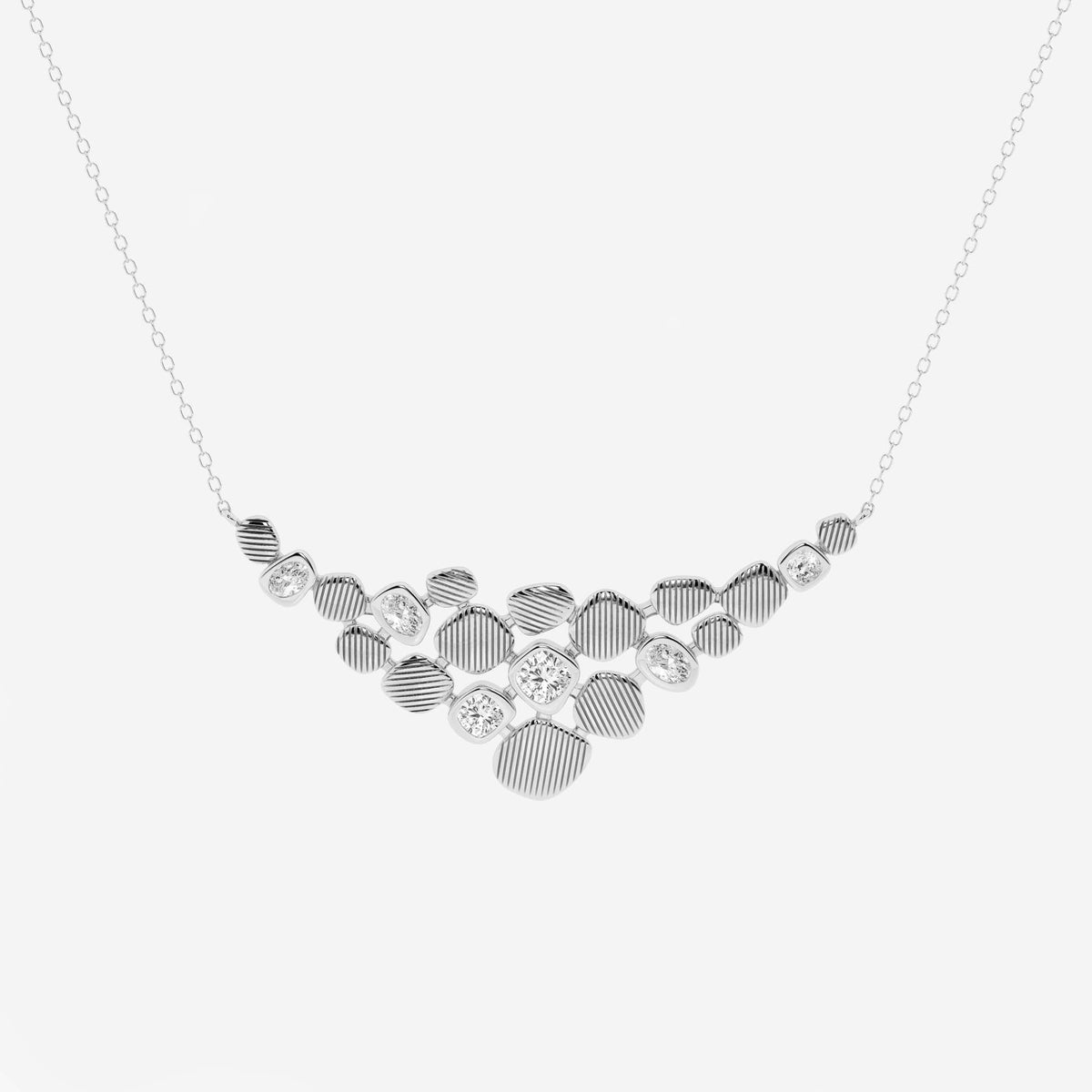 Multi-Shape Diamond Pebbles halsband | GBS017 | 3eb3be663e0b