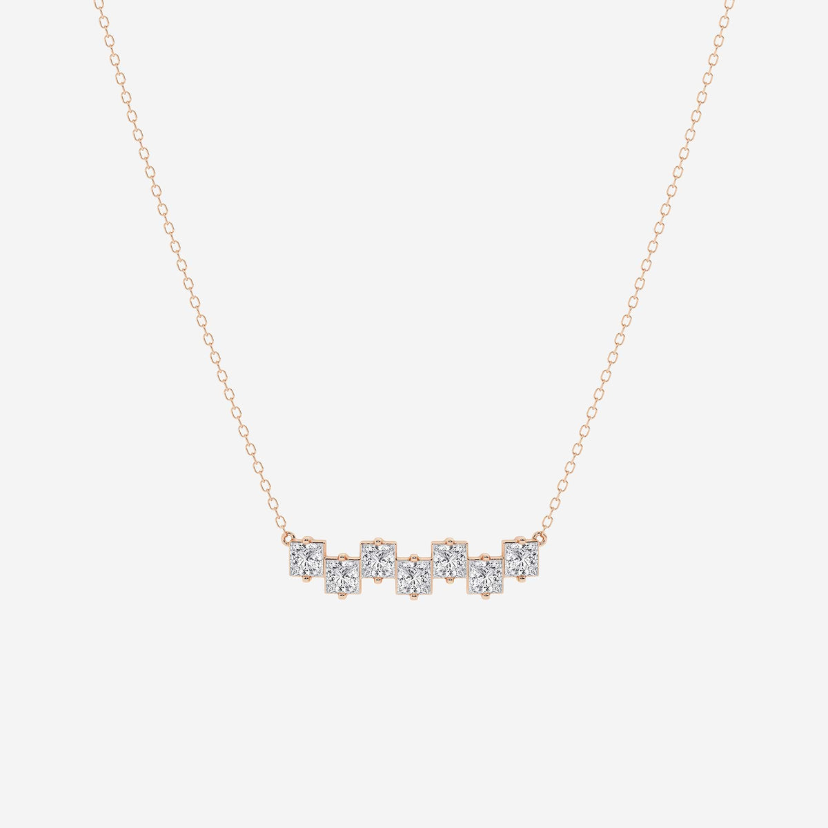 sete pedras escalonadas com lapidação princesa — Pendente com diamantes de laboratório | GBP067 | f644c5d49031