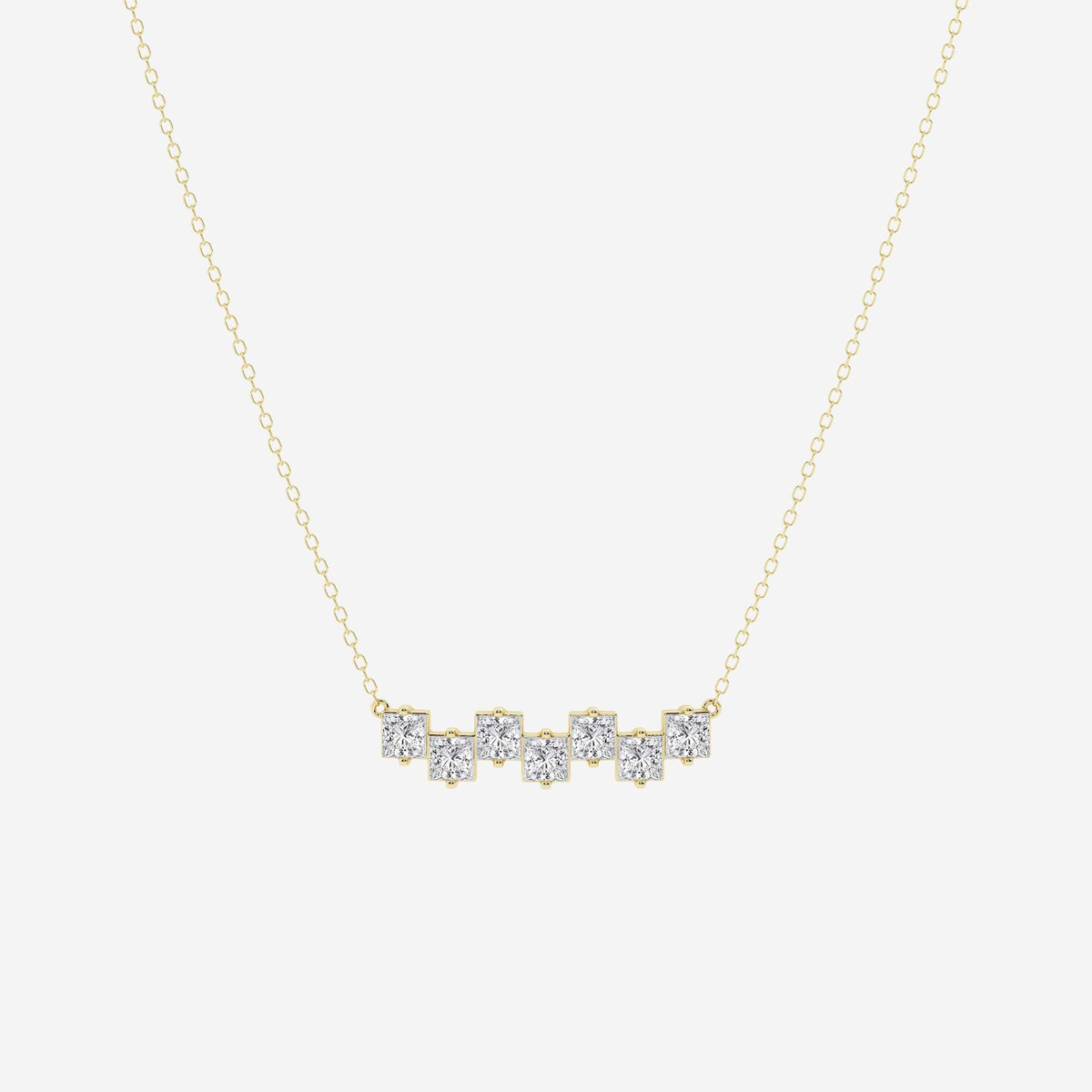 sete pedras escalonadas com lapidação princesa — Pendente com diamantes de laboratório | GBP067 | 6d0d537e619d