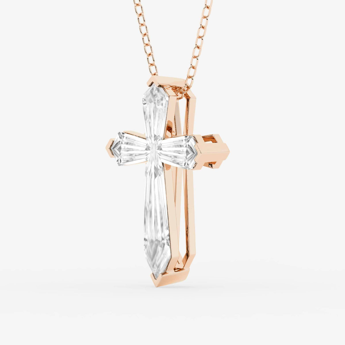 cruz marcante com lapidação escudo — Pendente com diamantes de laboratório | GBP059 | 6519fc983e49