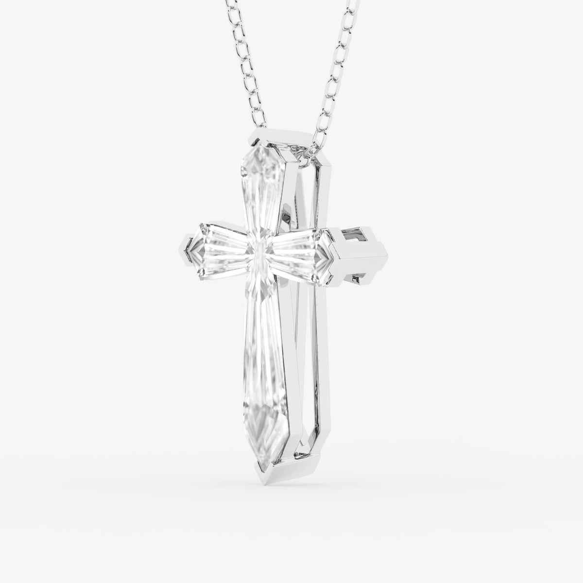 cruz marcante com lapidação escudo — Pendente com diamantes de laboratório | GBP059 | 37ceb45ea449