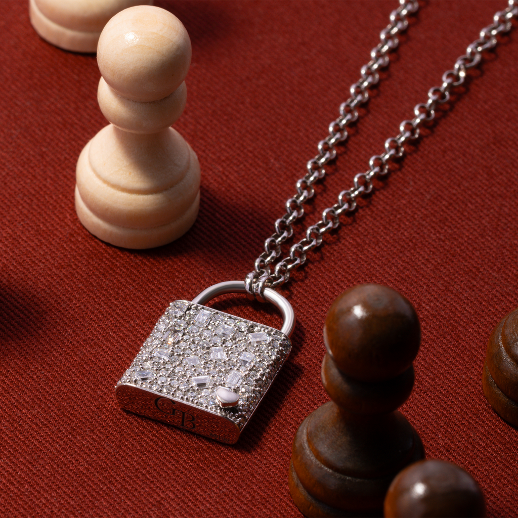 Bayonne-Smaragd- und Asscher-Diamant-Schlossanhänger | GBS015 | bb9aa7113e57