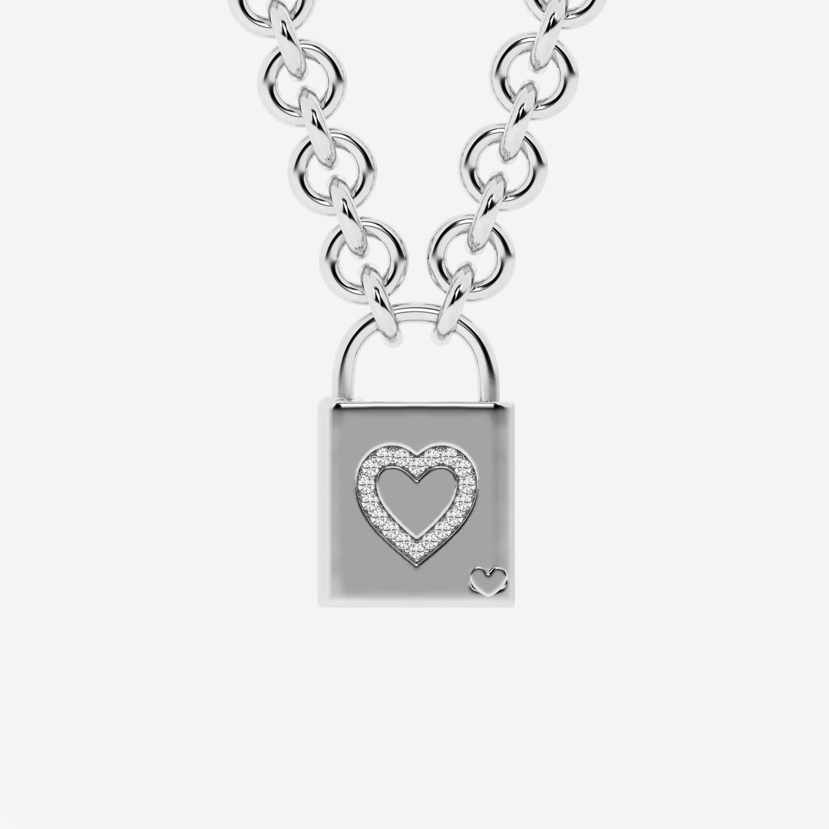 Ciondolo con lucchetto a cuore con diamanti Pont Des Arts | GBS028 | 0784097fbfc8