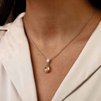Fancy gele peer Lab Grown Diamond twee-stenen hanger | GBP013 | f0a71d686139