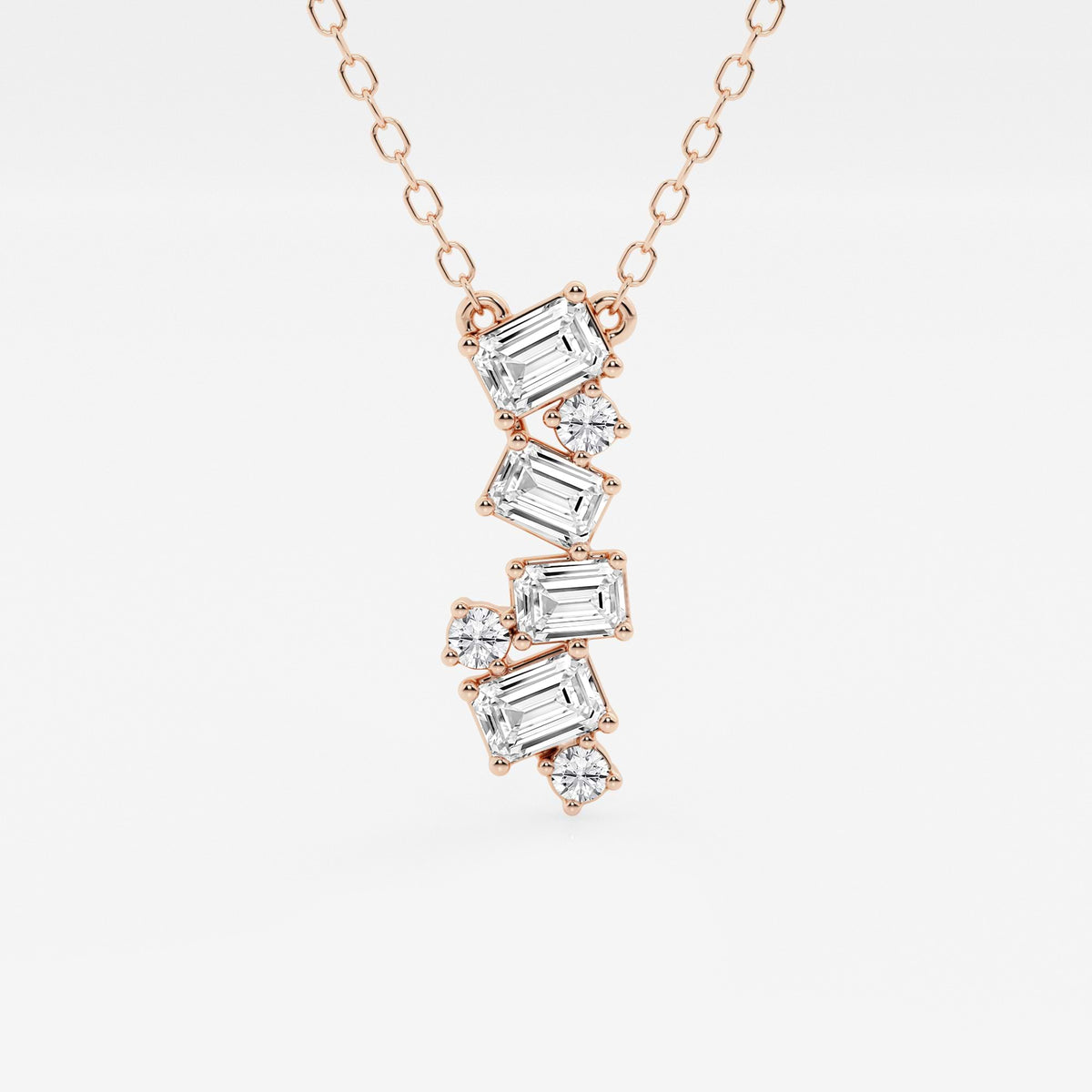 cascata com lapidação esmeralda e redonda — Pendente com diamantes de laboratório | GBP068 | 58bde8bec0d4
