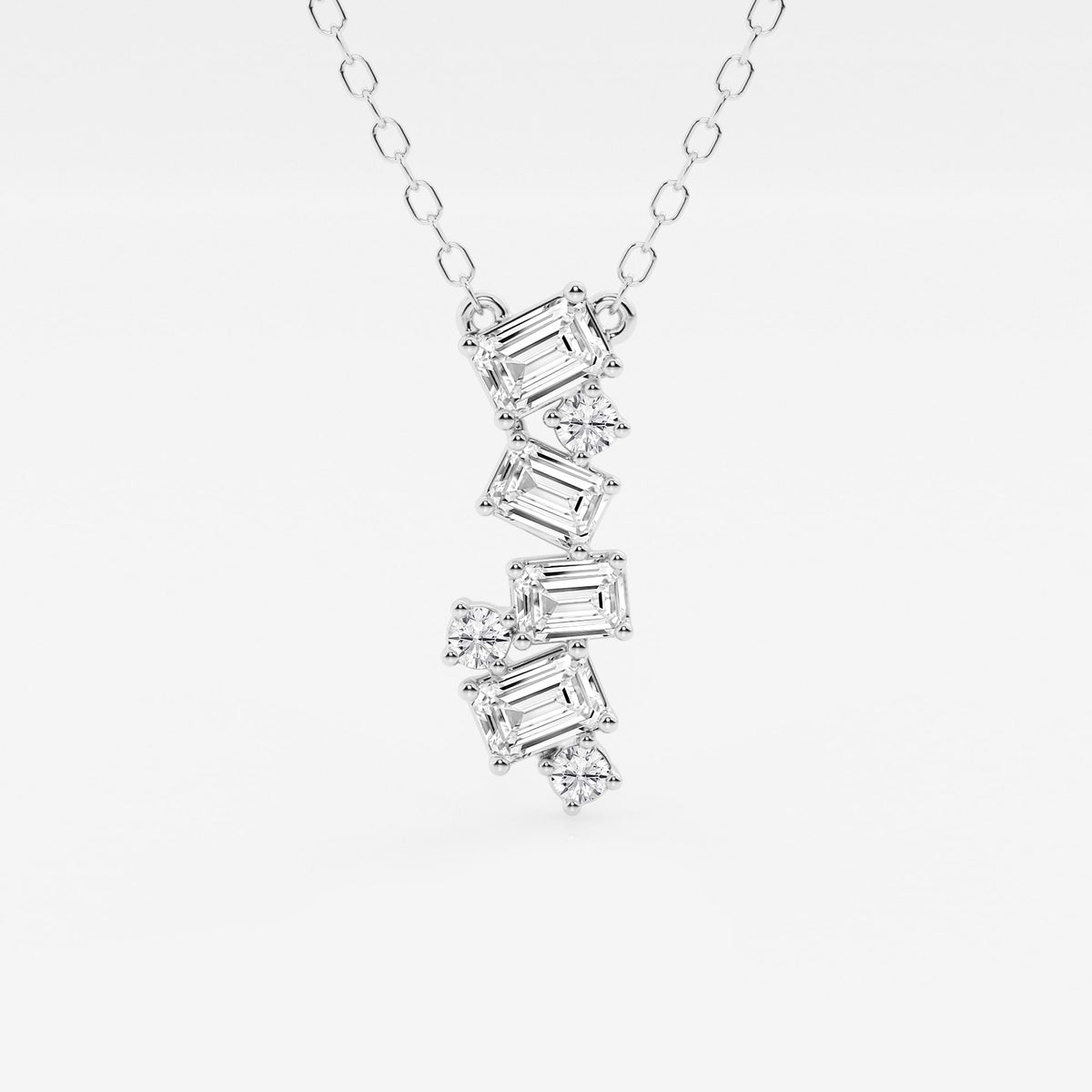 cascata com lapidação esmeralda e redonda — Pendente com diamantes de laboratório | GBP068 | 30157f85a976