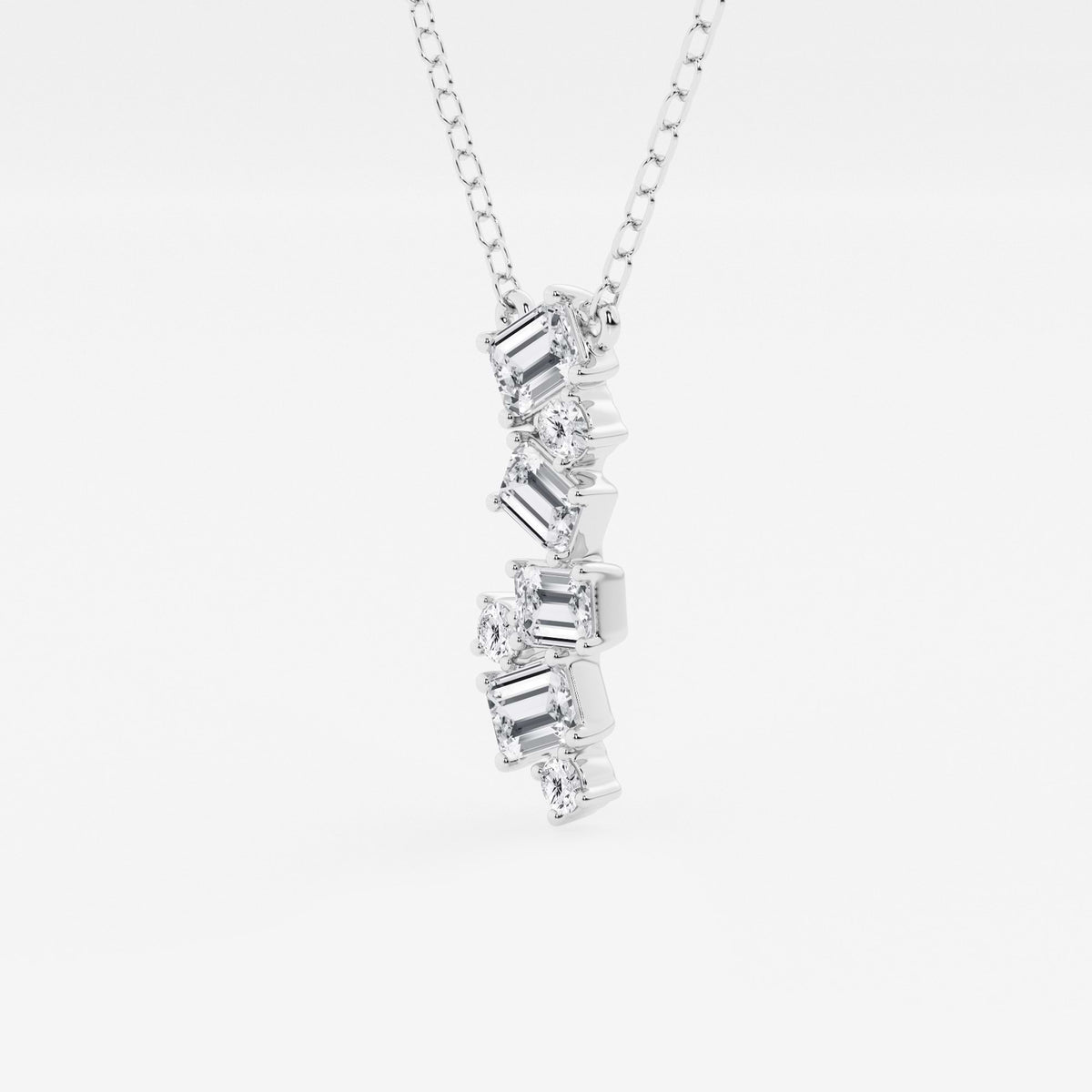 cascata com lapidação esmeralda e redonda — Pendente com diamantes de laboratório | GBP068 | a9656c9c9205