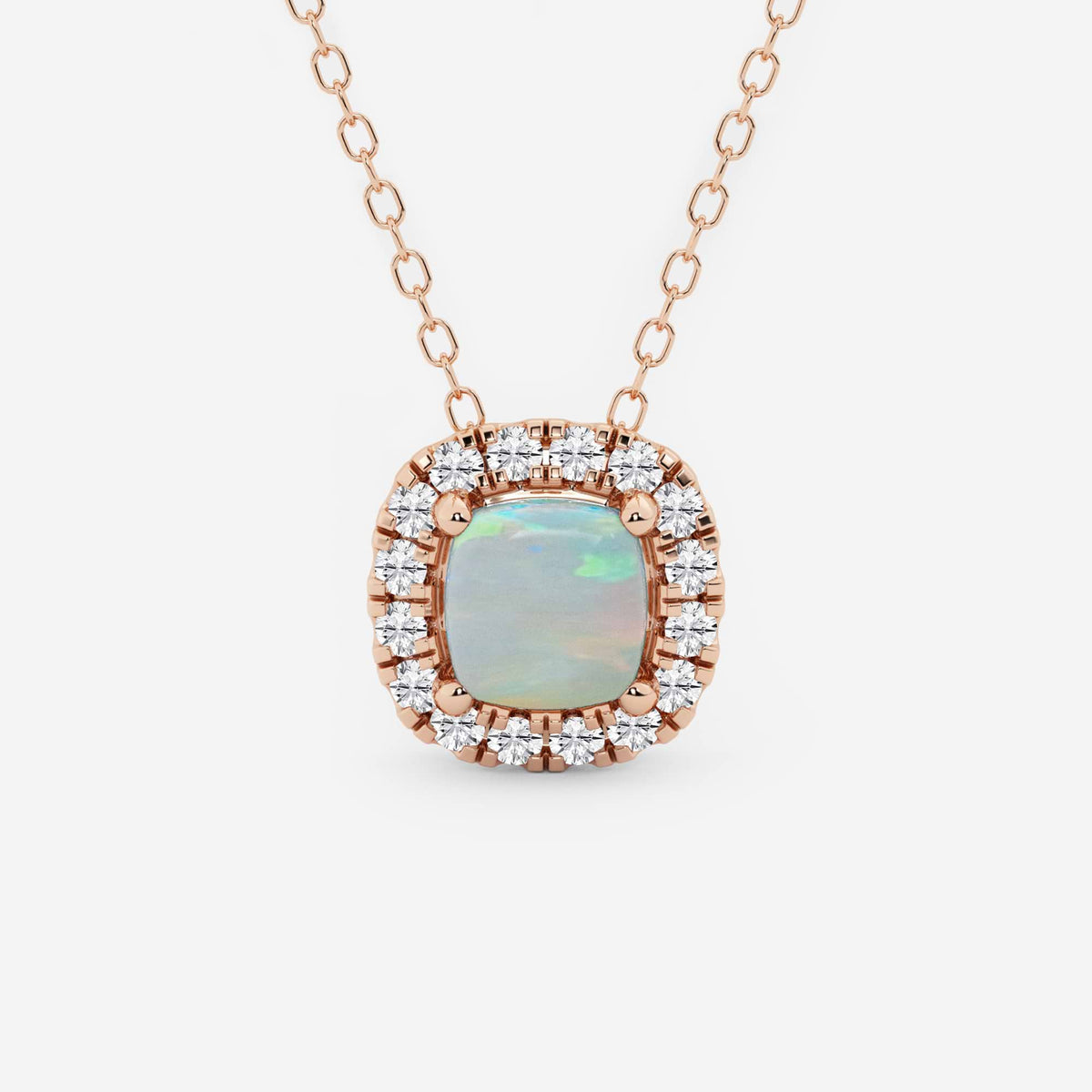 Kudde ädelsten och labbodlad diamant Halo hängsmycke | GBP008-S03 | 54316398e1e0