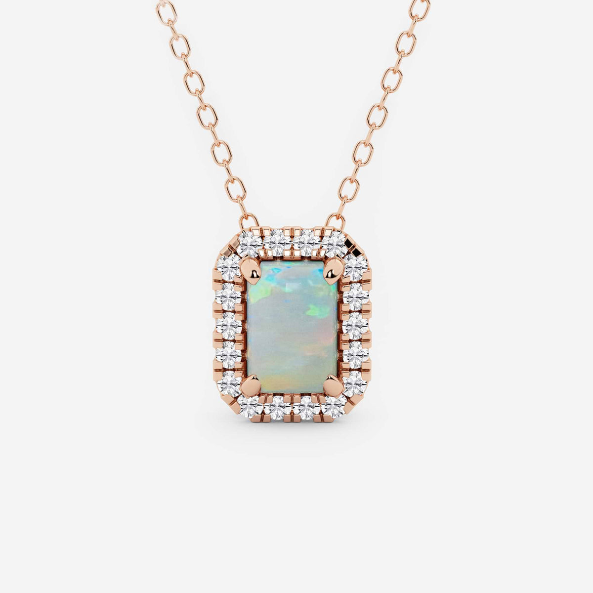 Smaragd ädelsten och labb odlad diamant Halo hänge | GBP008-S04 | adcdb7a4de43