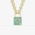 Ciondolo con lucchetto a cuore e diamante della foresta di Pont Des Arts | GBS044 | e8027d21cb94