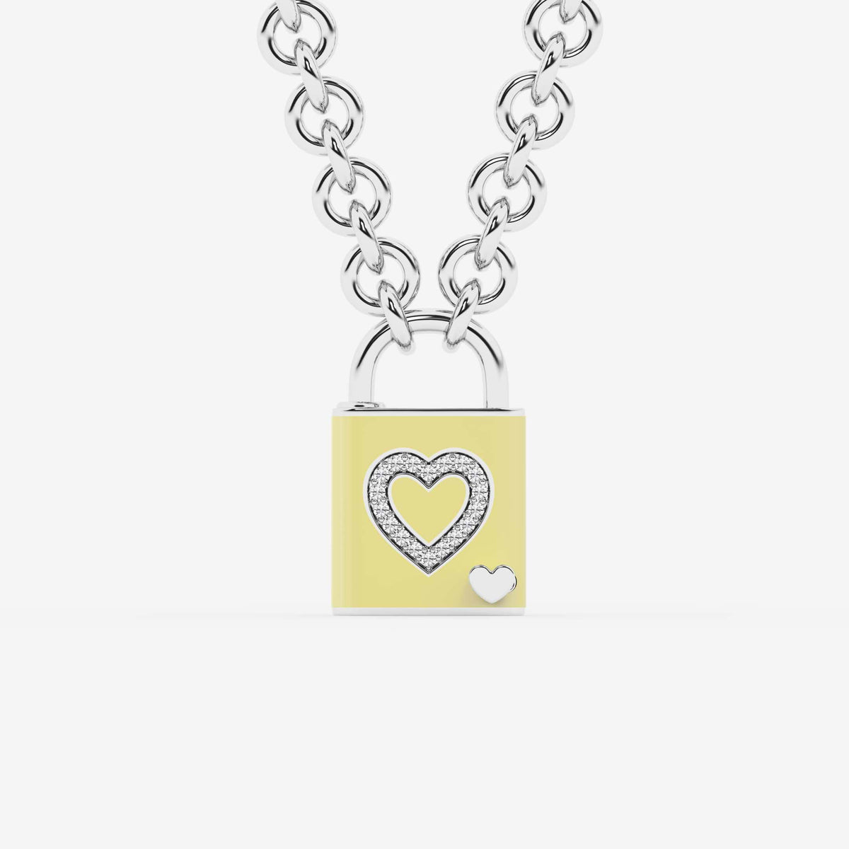 Ciondolo con lucchetto a cuore e diamante burro Pont Des Arts | GBS043 | 9a60d6ec1def