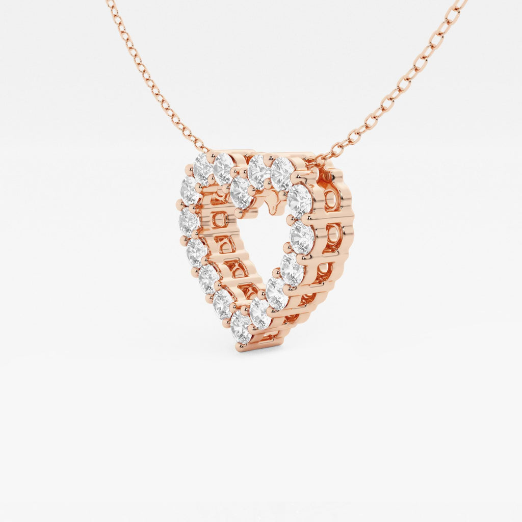 Pendentif coeur rond en diamant cultivé en laboratoire | GBP042 | caae51079f24