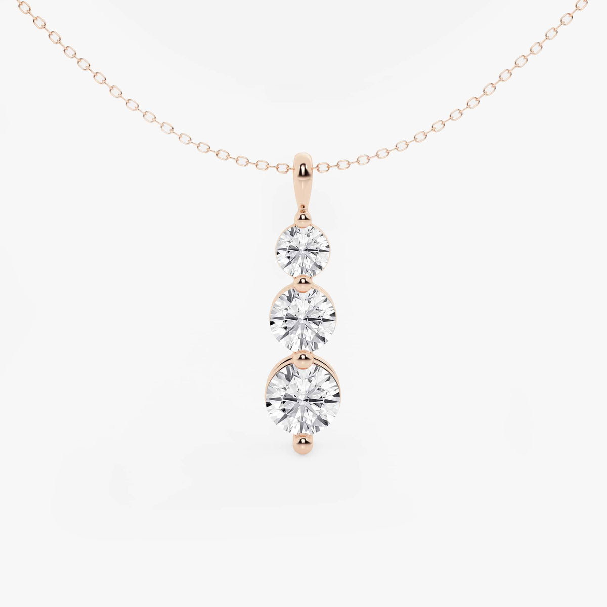 Rund labbodlad diamant tre-stens dropphänge | GBP003 | 98b9b62102f0