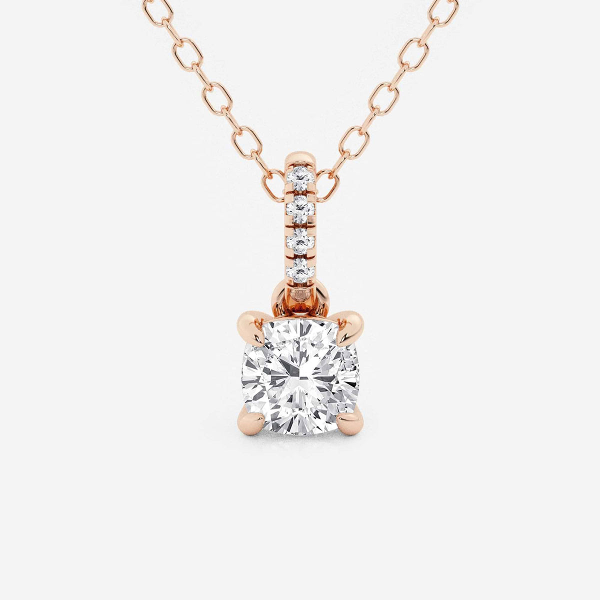 Wyhodowany w laboratorium diamentowy wisiorek z ukrytą aureolą i diamentową kaucją | GBP014 | 2404e1b374d6