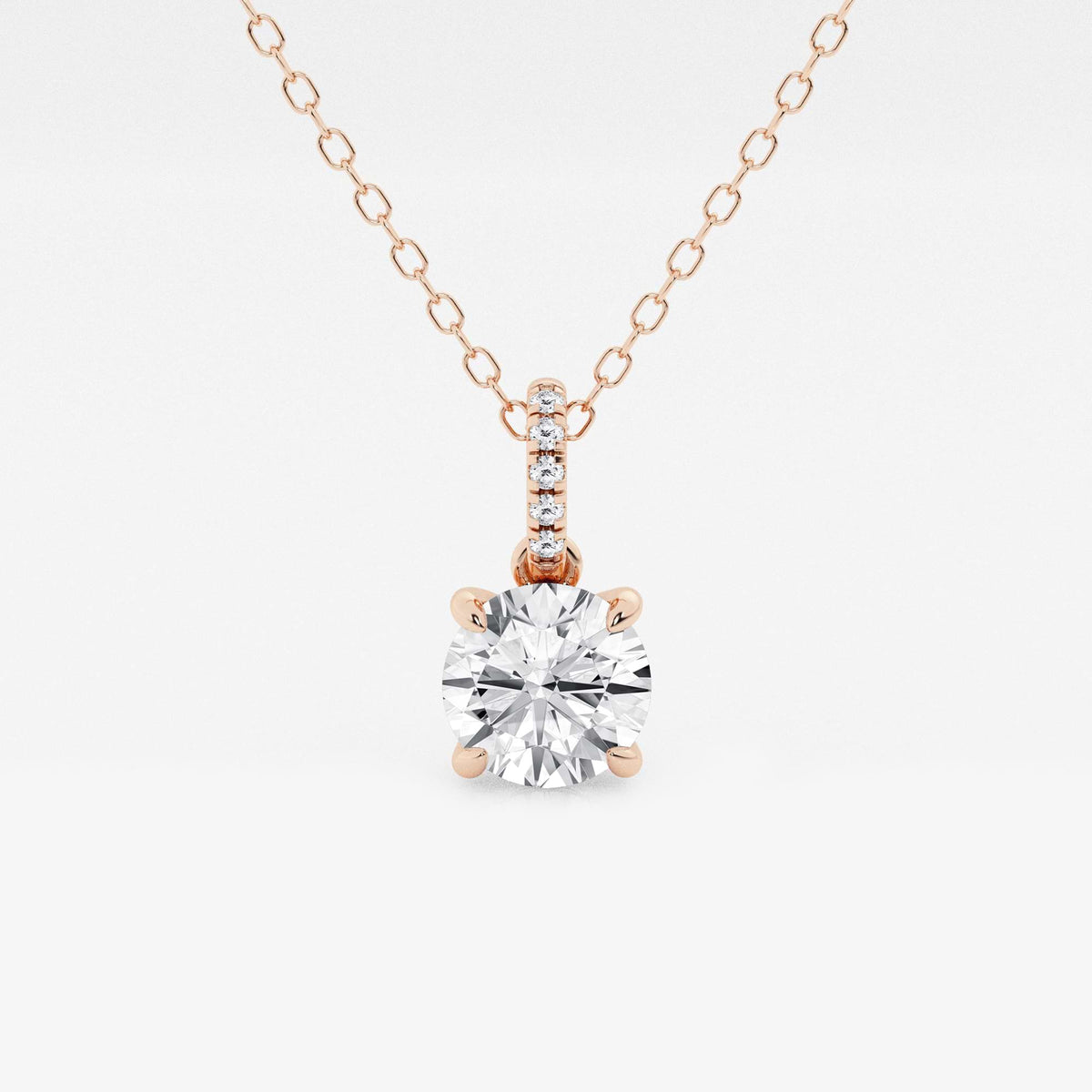 Wyhodowany w laboratorium diamentowy wisiorek z ukrytą aureolą i diamentową kaucją | GBP014 | 0701641071ed
