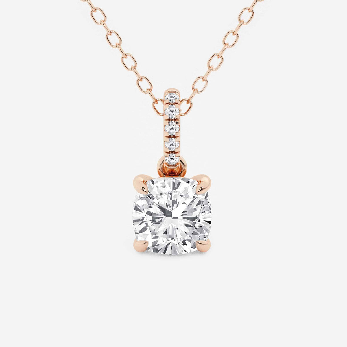 Wyhodowany w laboratorium diamentowy wisiorek z ukrytą aureolą i diamentową kaucją | GBP014 | 1b46dd25a274