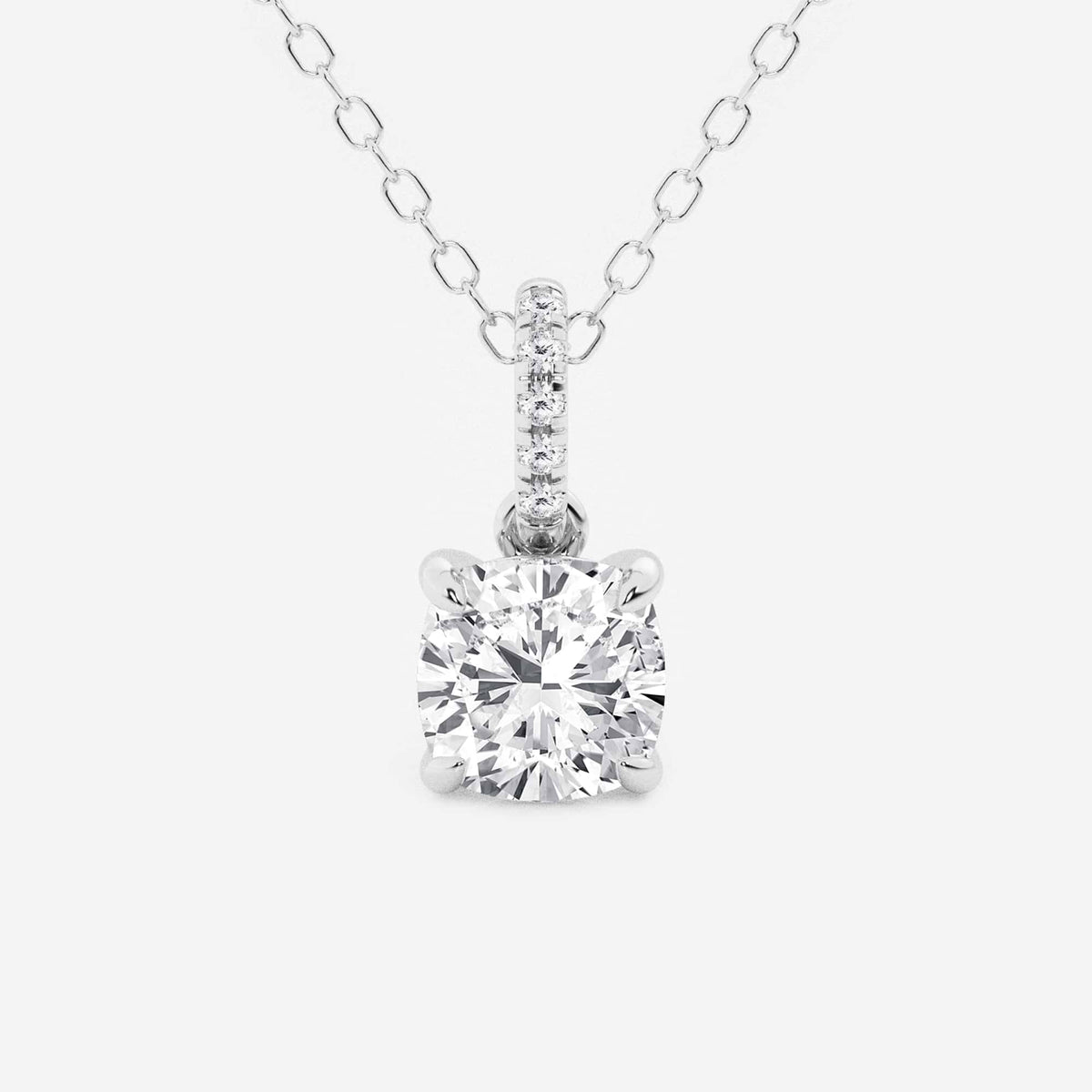 Wyhodowany w laboratorium diamentowy wisiorek z ukrytą aureolą i diamentową kaucją | GBP014 | a2a4c2fadeb7
