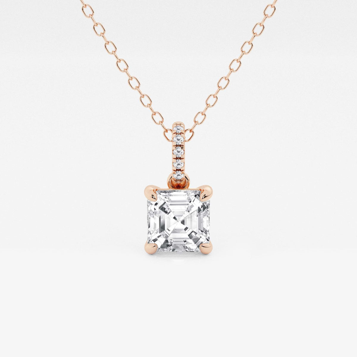 Wyhodowany w laboratorium diamentowy wisiorek z ukrytą aureolą i diamentową kaucją | GBP014 | 674088f0d6a4